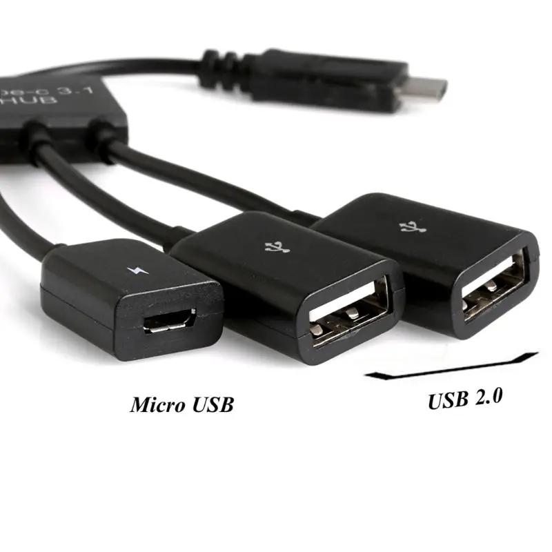 3in1 USB 3.1 -C ũ USB 2.0   ȣƮ OTG  ̺ 